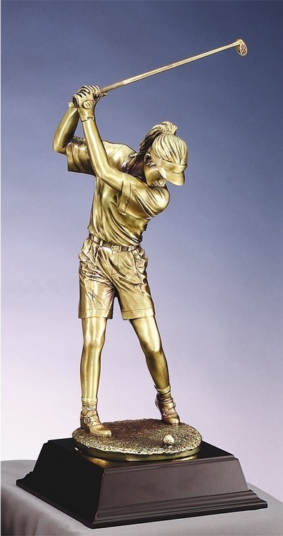 Female Driver - Majestic Resin Golfing Sculpture, 12-1/2" 2