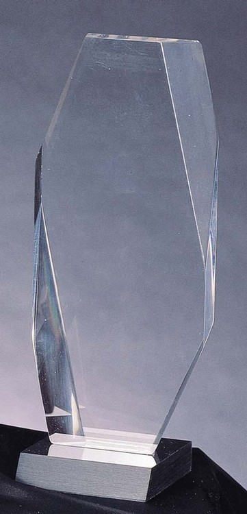 9 3/4" Millennium Crystal Clear Acrylic Award w/ Black Base 2