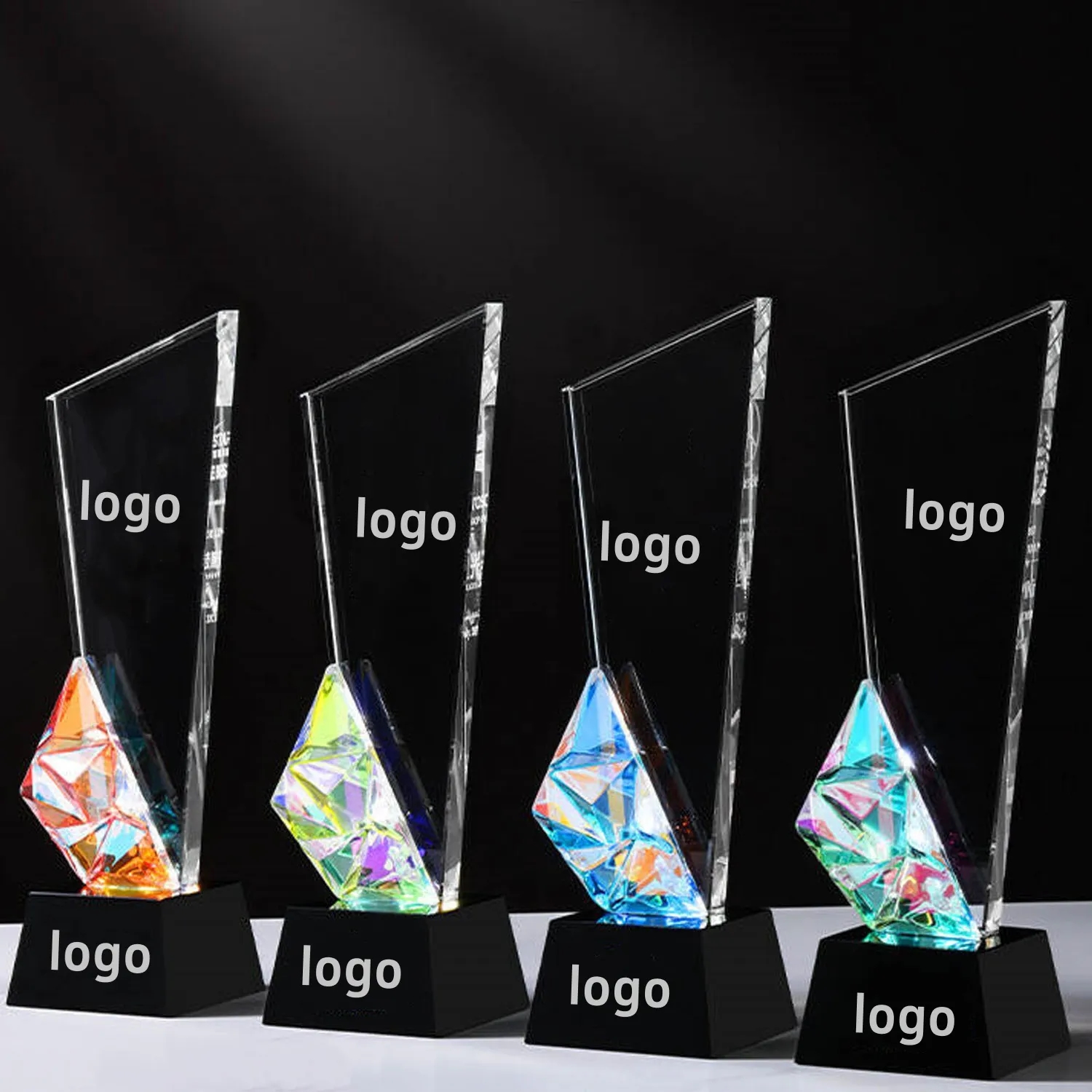 Customized Crystal Trophy Awards Glass Souvenir Gifts 1