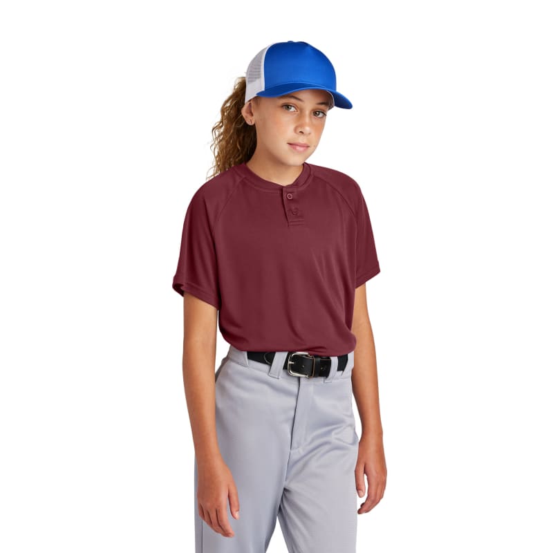 Sport-Tek Youth PosiCharge Competitor 2-Button Henley 21