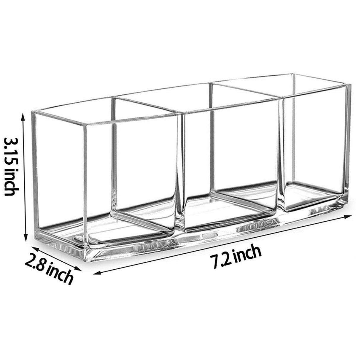 Clear Makeup Brush Holder Organizer with 3 Slots 6