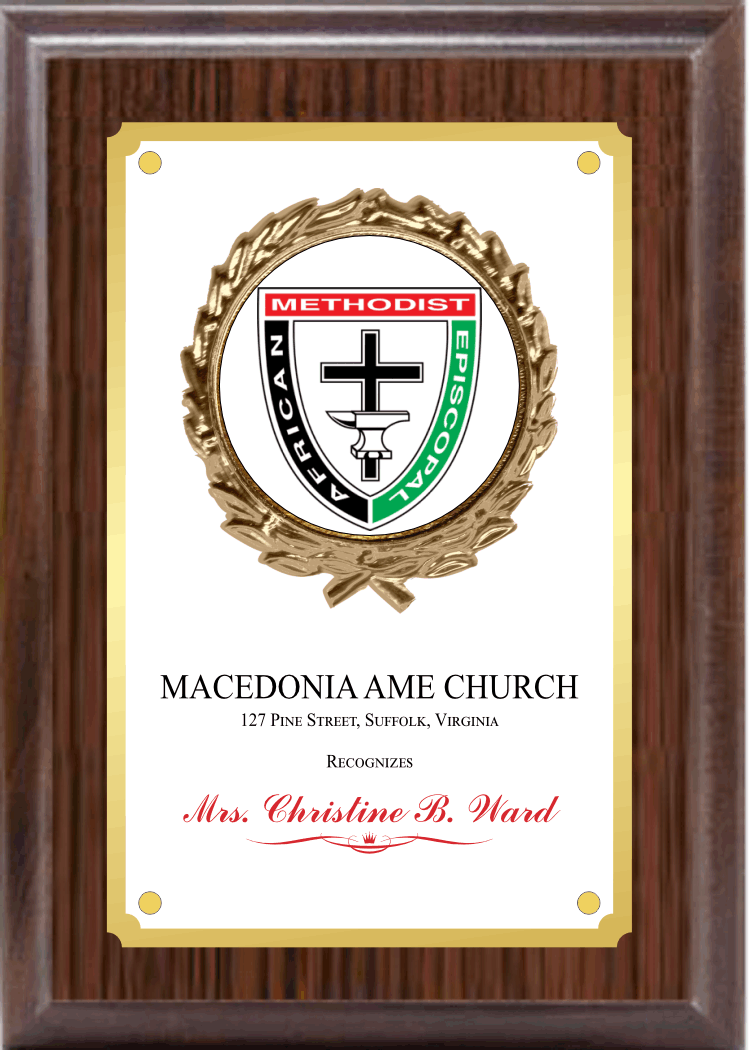 Simulated Walnut Plaque With Custom Insert 4