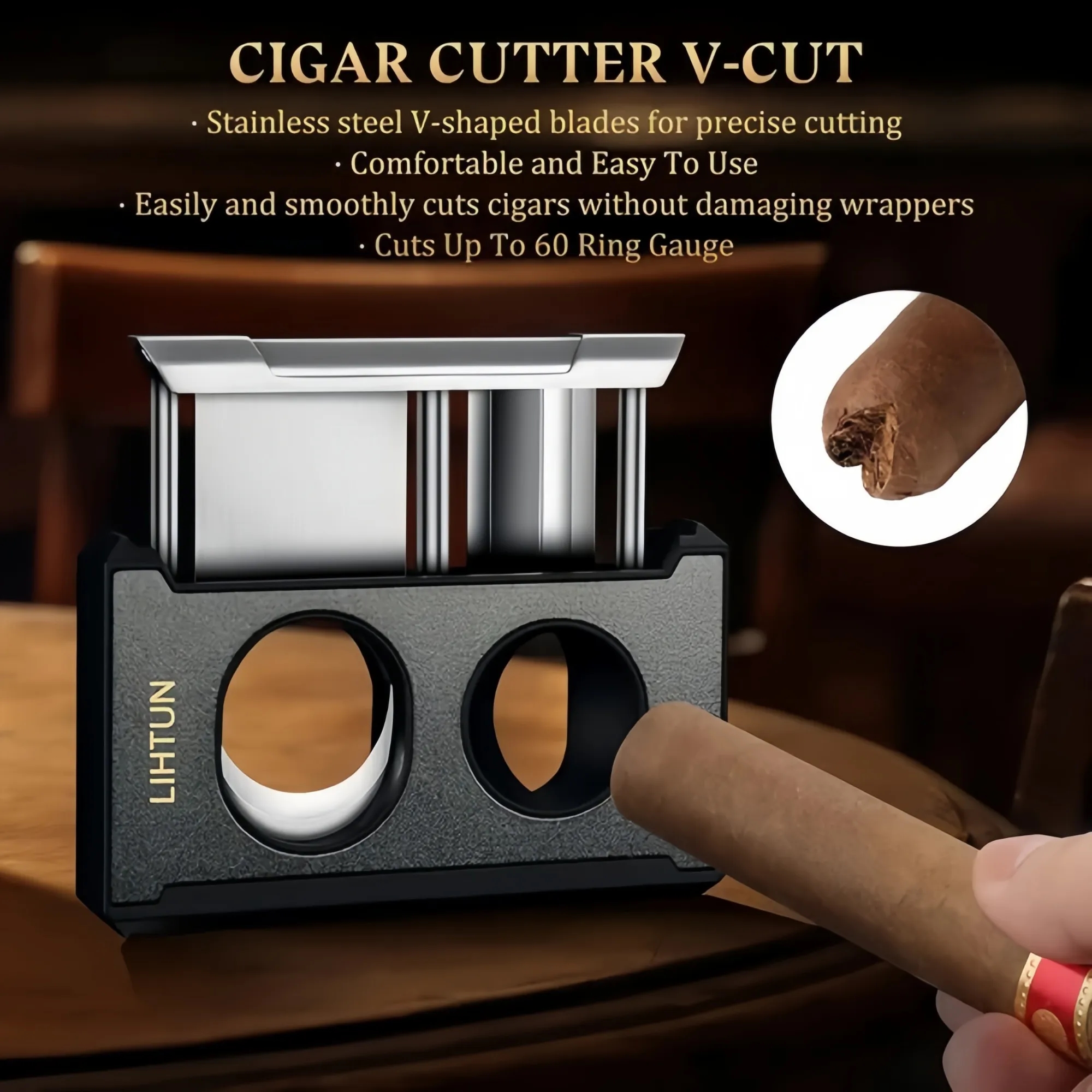 Cigar Cutter Guillotine 4 in 1 4