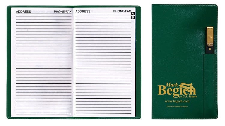 Executive Vinyl Cover Address Book with Pen 4