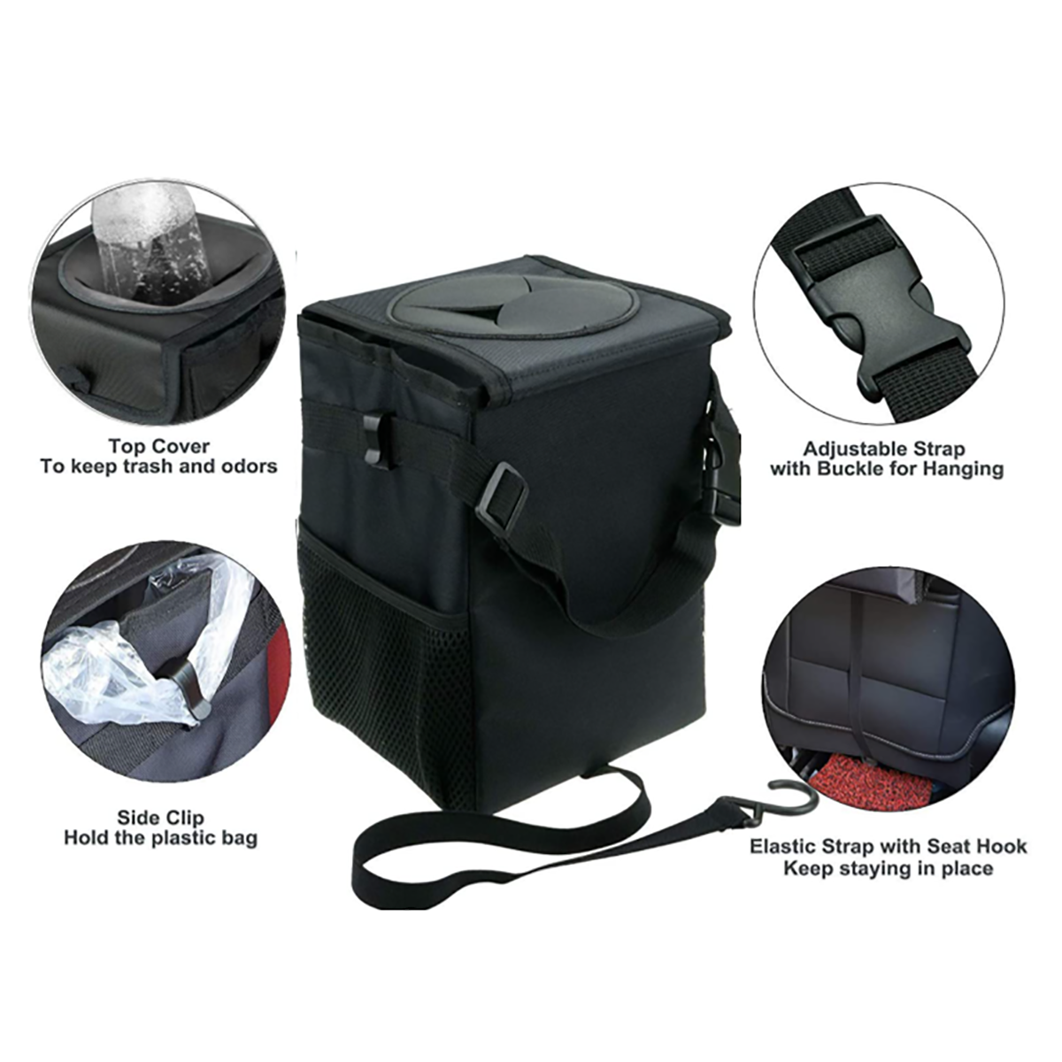 Car Garbage Can Fodable Storage Bag 5