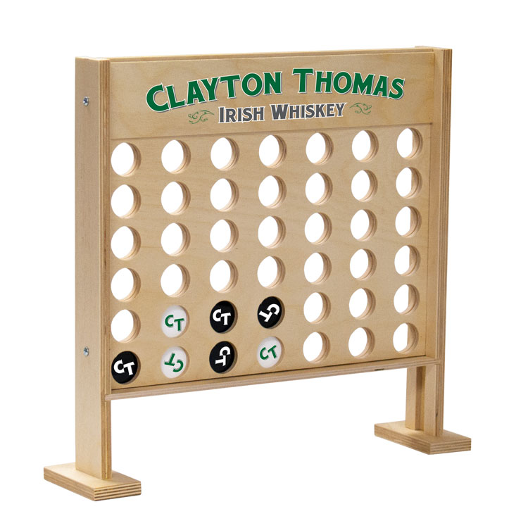 Four In A Row Game Small Tabletop Printed Header and Pucks