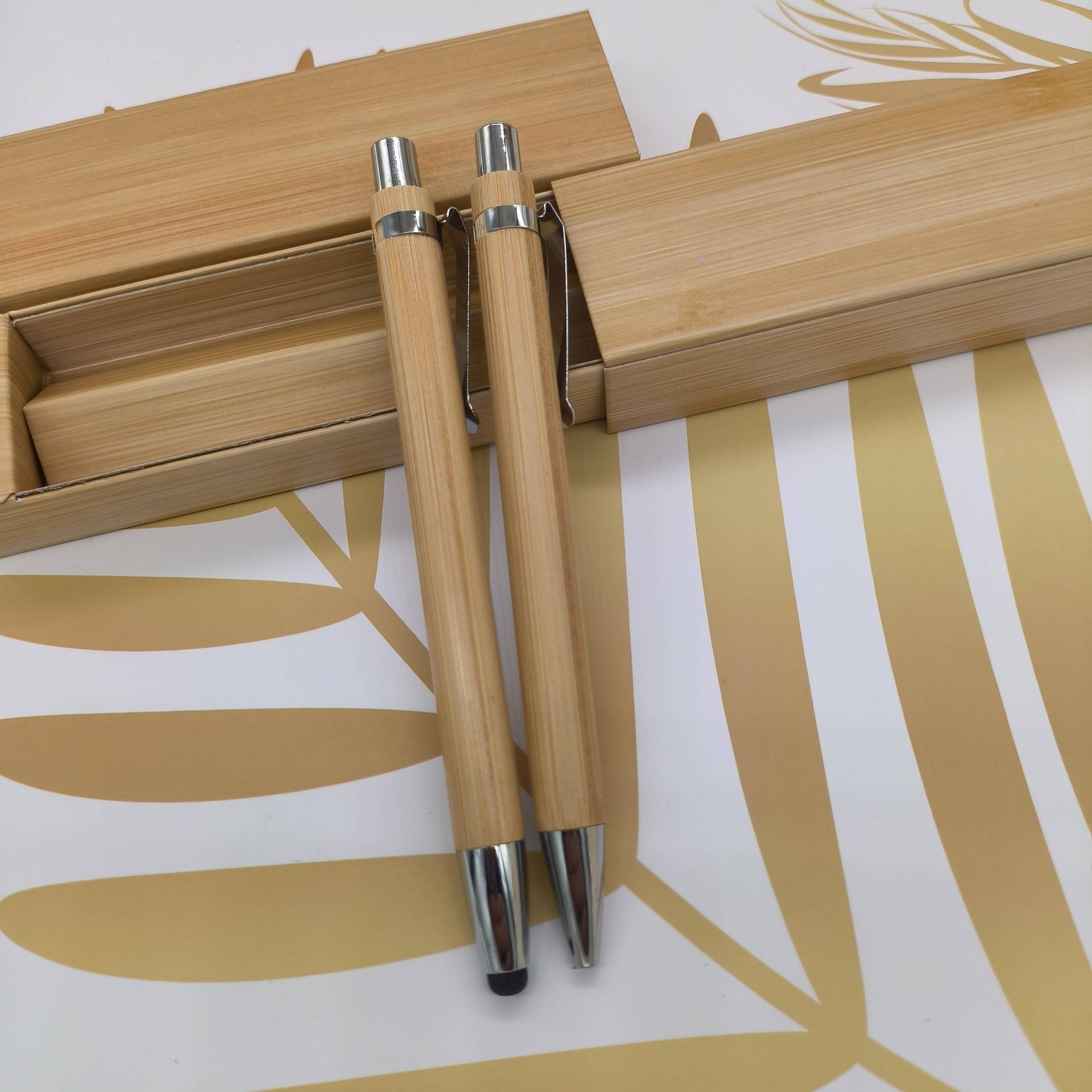 2pcs Bamboo Ballpoint Pen Set 1