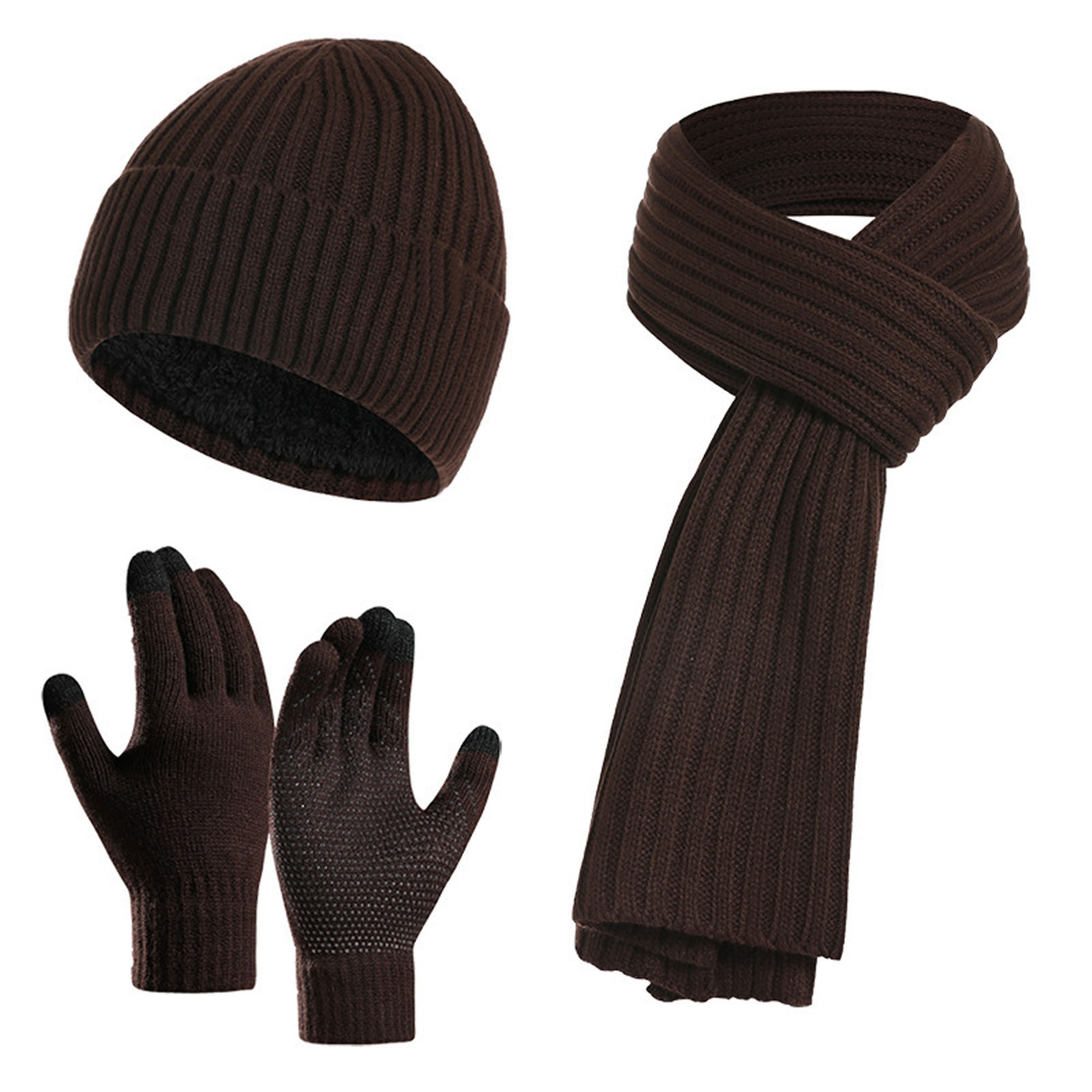 Acrylic Warm Hat Scarf Gloves Ensemble 7