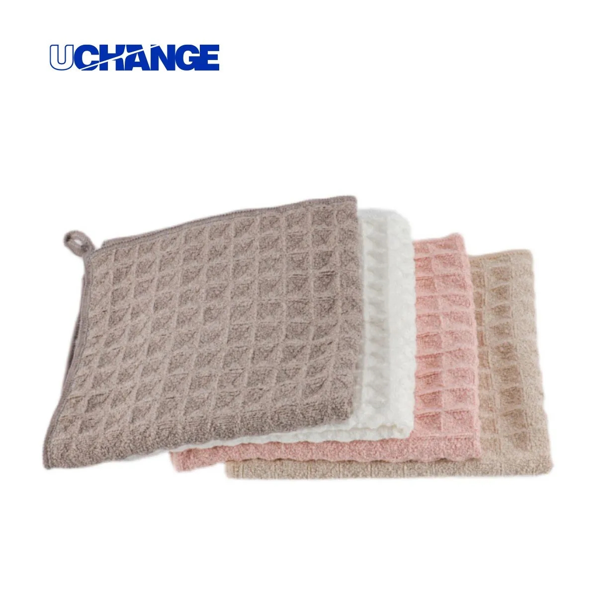 Waffle Microfiber Kitchen Towel With Hanging Loop 2