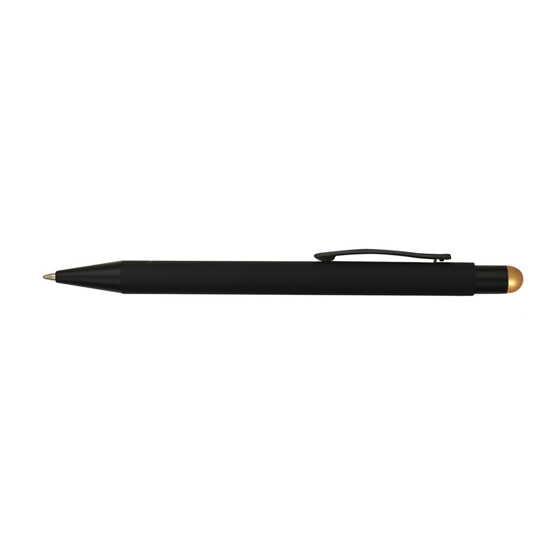 Soft Rubber Click Metal Ballpoint Pen w/Stylus & Chrome 5