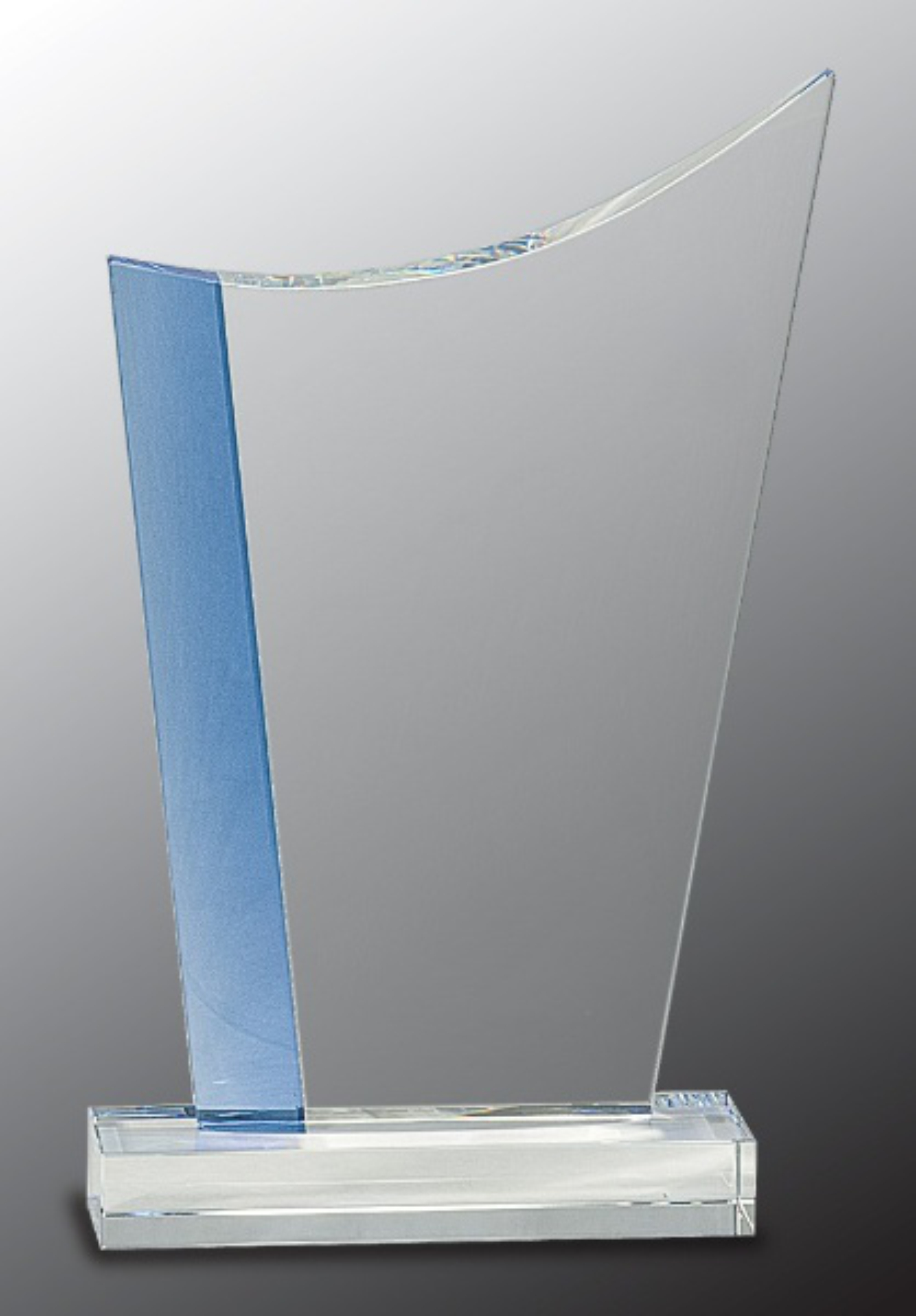 9 1/4" Blue Edge Crystal Crest Award on Clear Base 2