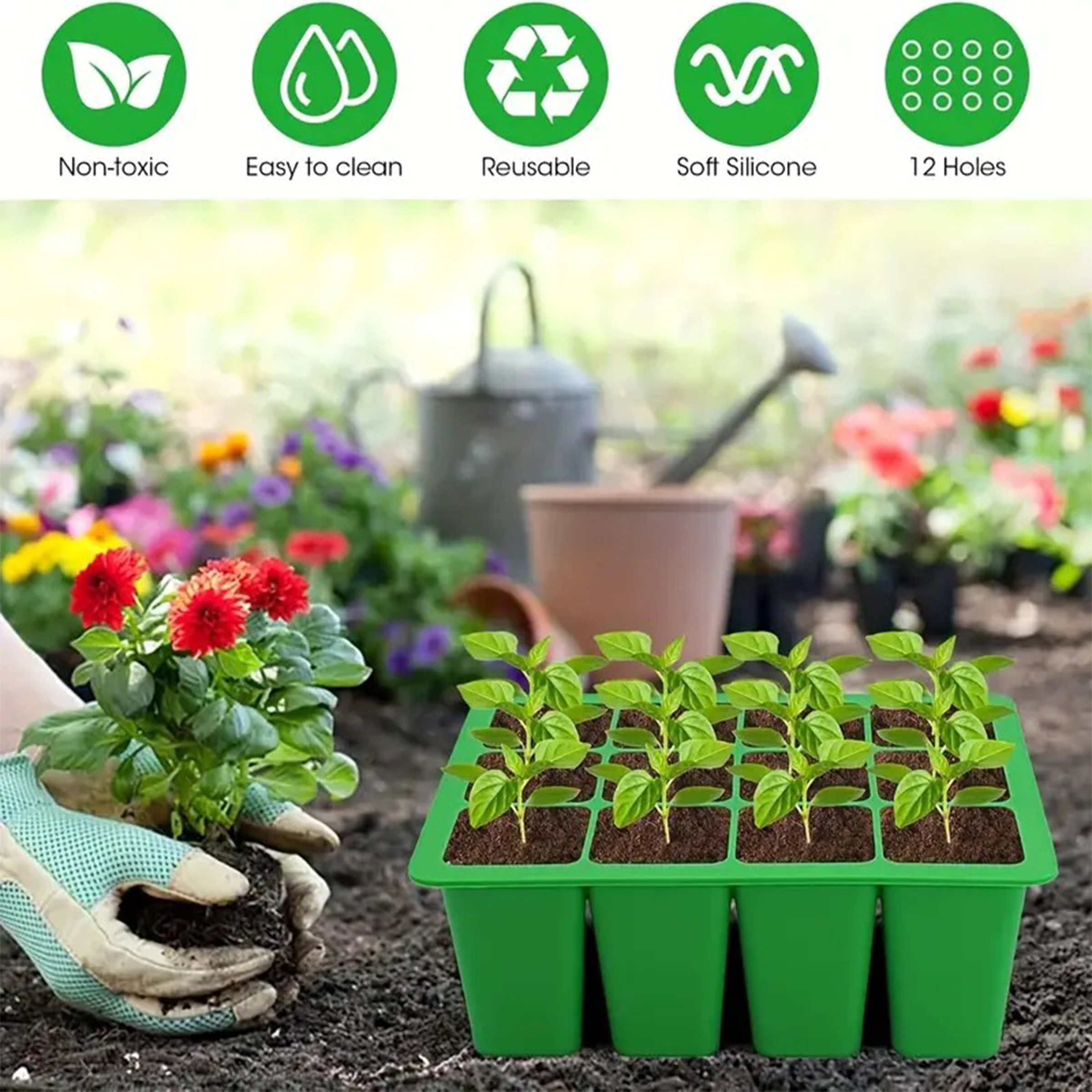 Silicone Anti Drop Durable Seedling Pot 8