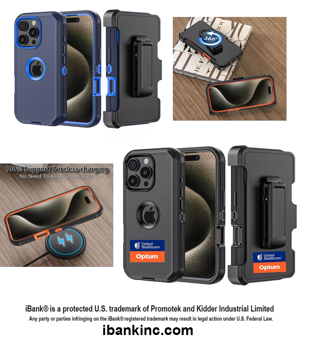 iBank ® iPhone 16 Shockproof Case with Belt Clip and a kickstand 2