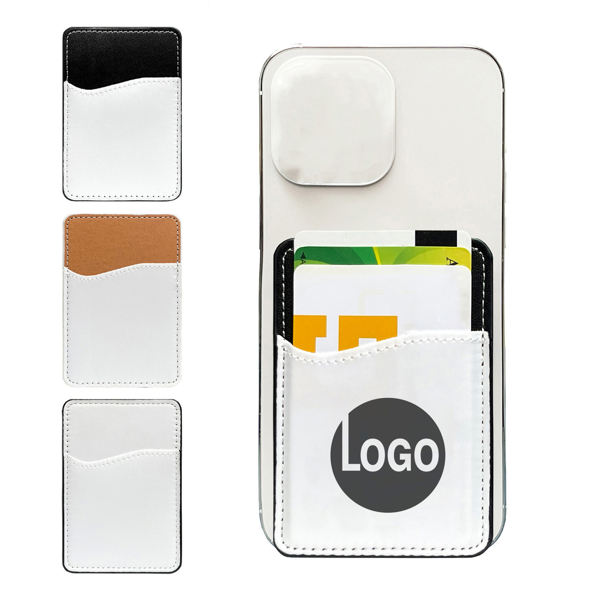 PU Leather Phone Card Holder with Adhesive Back 6