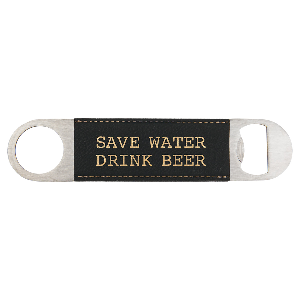 Black/Gold Leatherette Bottle Opener
