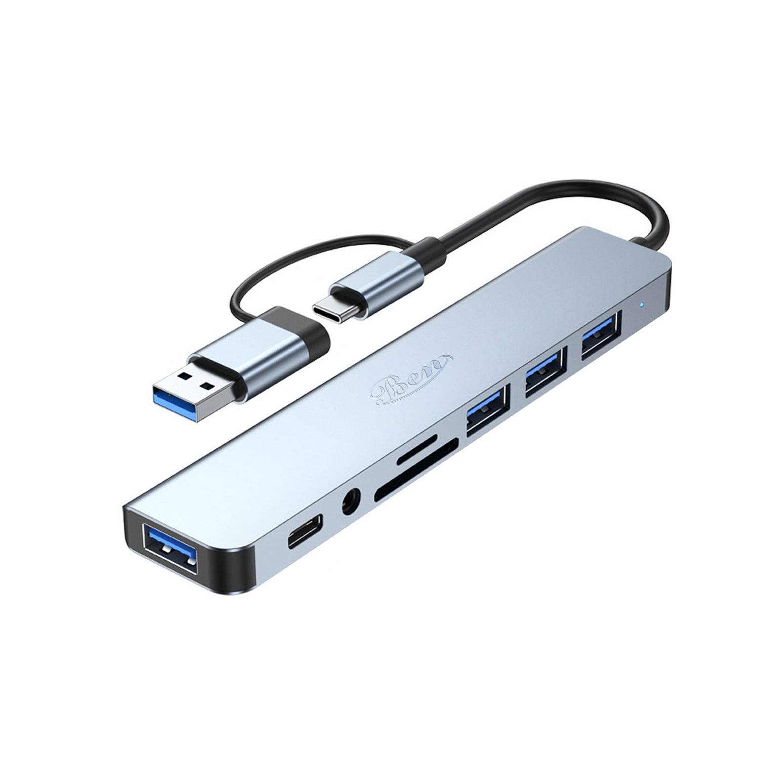 7-Port USB Hub With SD/TF Card Reader And Audio Output 6