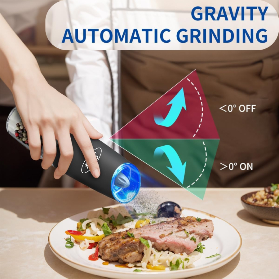 Gravity Electric Salt & Pepper Grinder Set 3