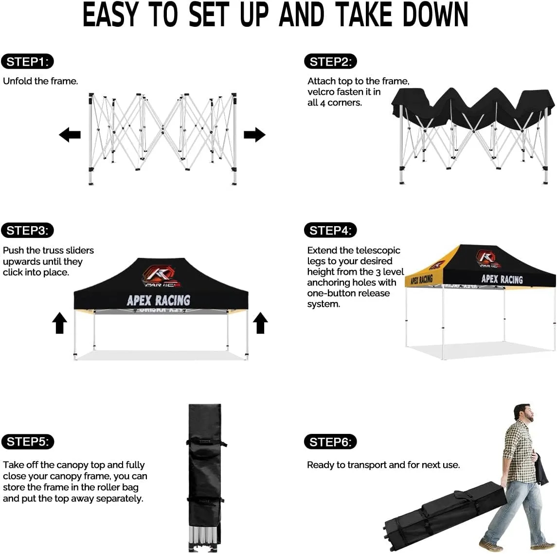 10'x15' Custom Tent Set with Digital Full Dye Sublimated 2