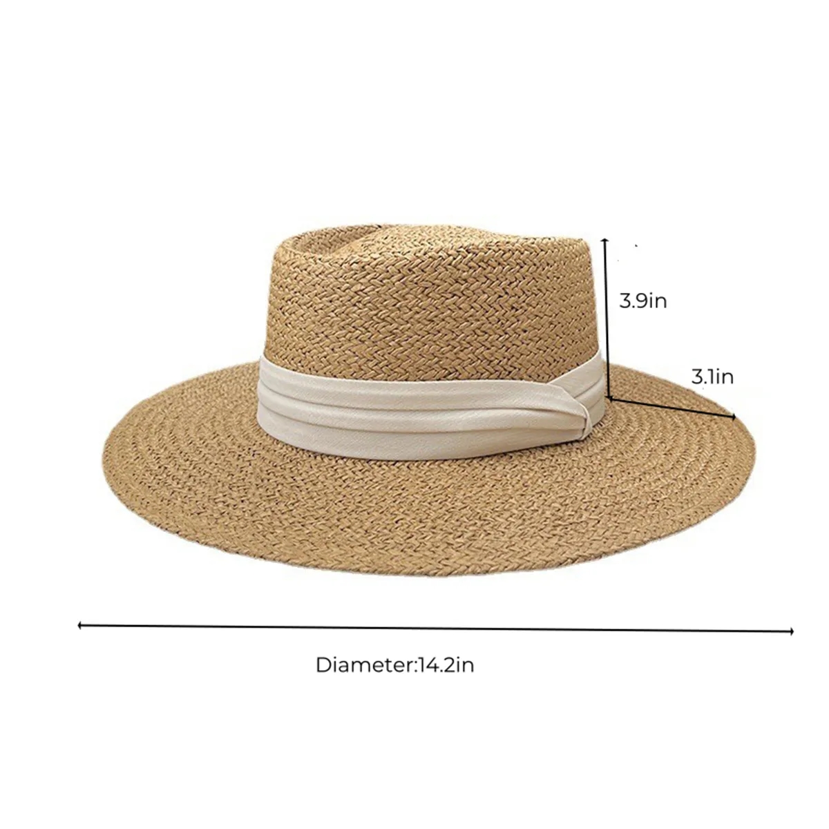 Womens Wide Brim Straw Summer Beach Sun Hat 5