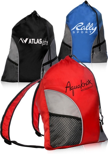 Sporting Drawstring Backpacks - 16" W x 18"H 2