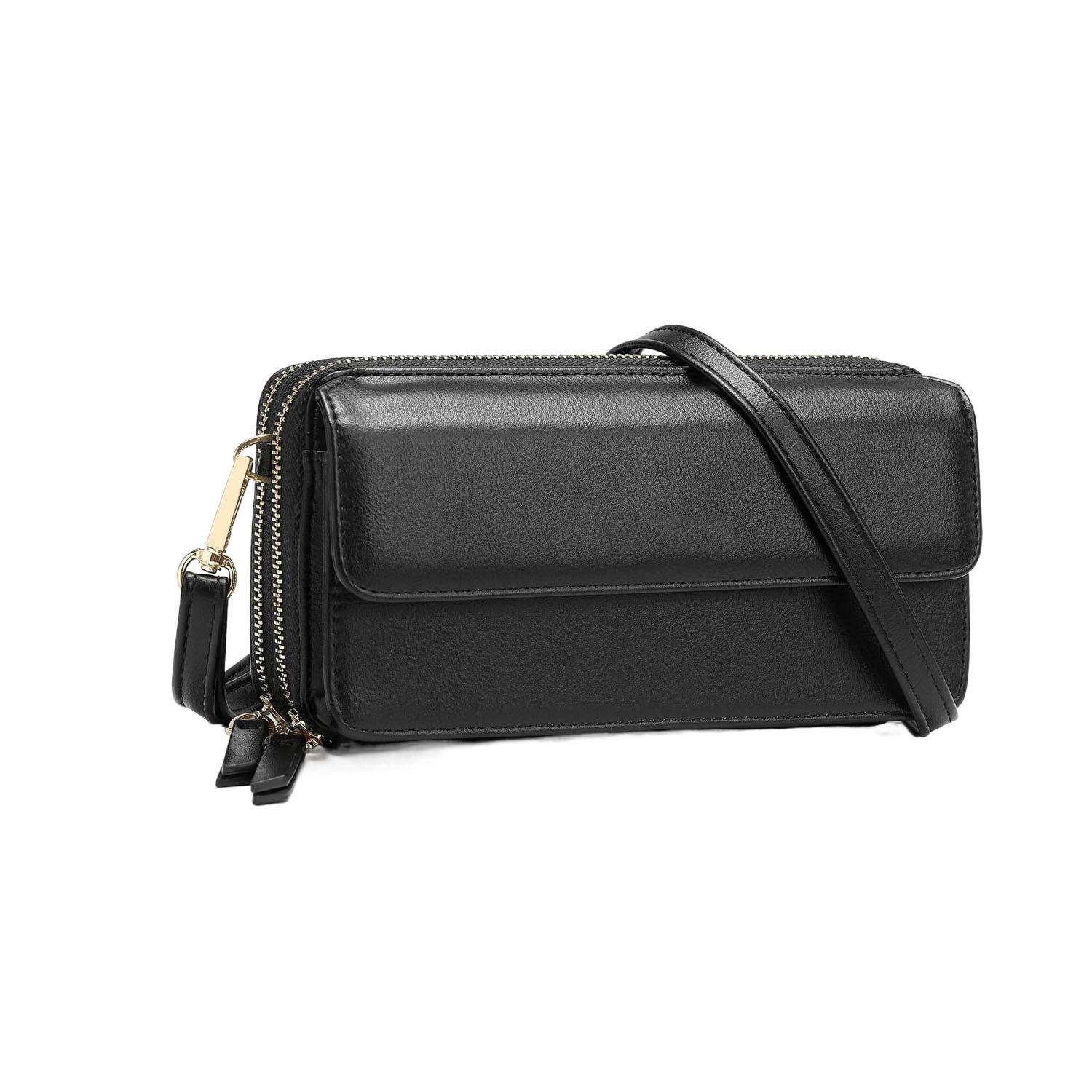 Women Portable RFID PU Leather Crossbody Wallet 10