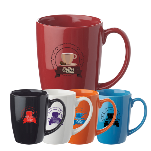 Ceramic Solid Color Curved Mug, 12 oz. 1
