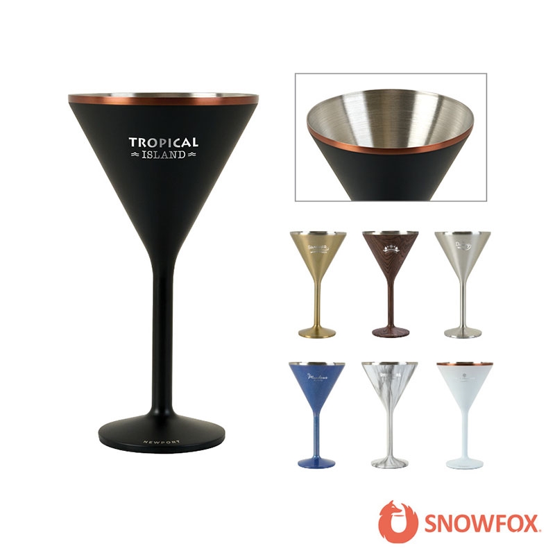 Snowfox® 8 oz. Double Wall Steel Stemmed Martini Glass