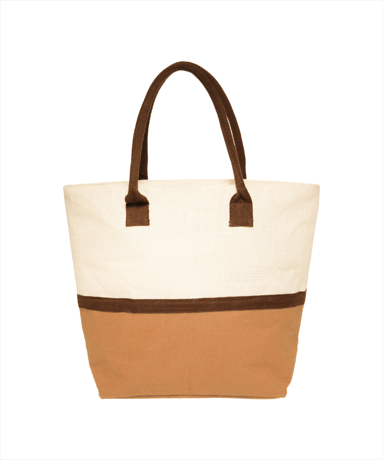 Union Printed - Two-Tone Jute Beach Tote Bags, custom tote bag with logo imprint 4