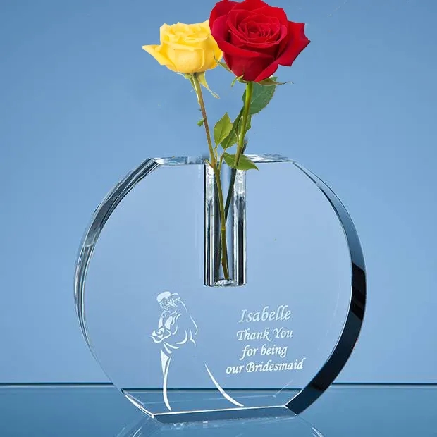 Optical Crystal Round Bud Vase 3