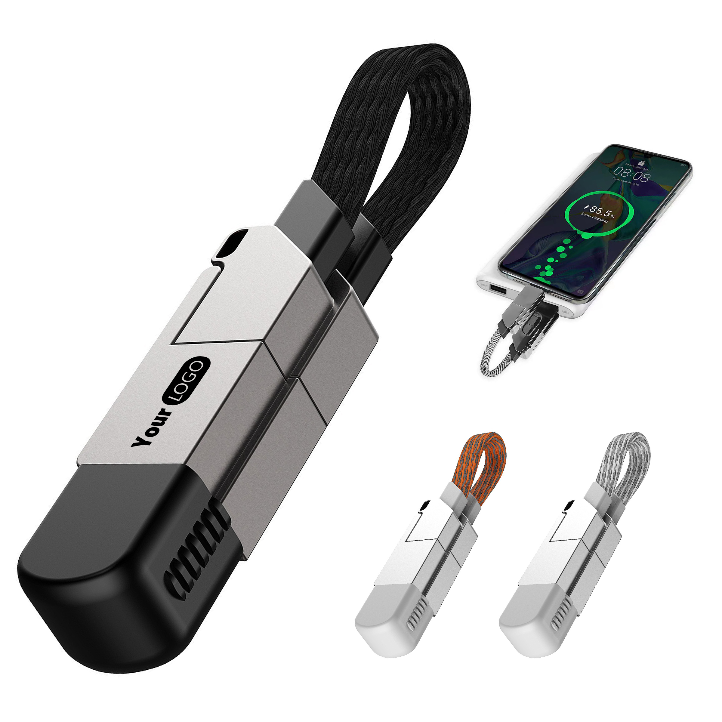 Zinc Alloy Portable 6-In-1 Multi Interface Keychain With Data Cable 1