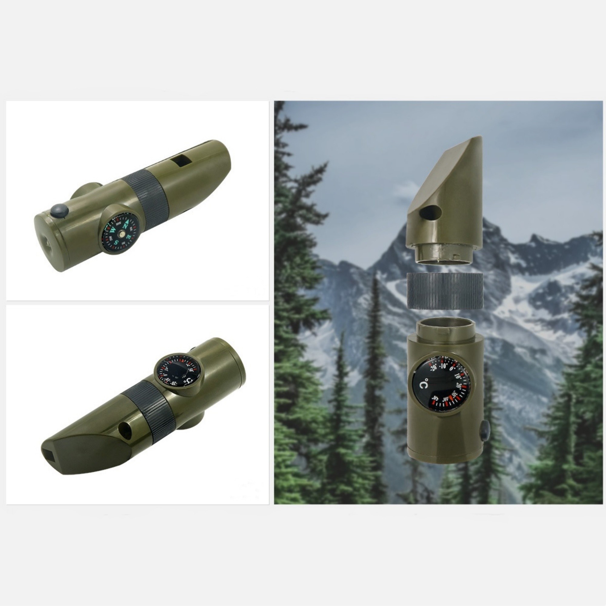 3-in-1 Emergency Whistles With Compass And Thermometer 3