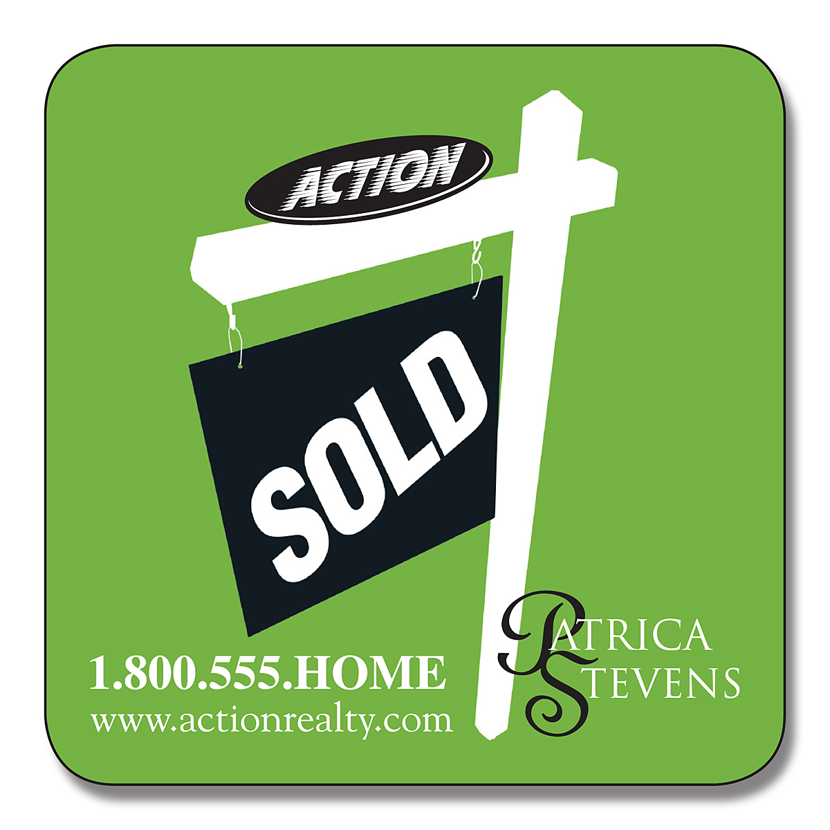 Magnet - 2x2 Round Corners40 Mil Outdoor Safe 2