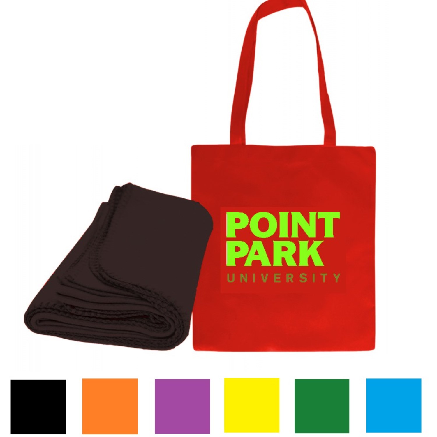 Combo Fleece Blanket & Tote Bag w/ Custom Imprint, 50" X 60" 1