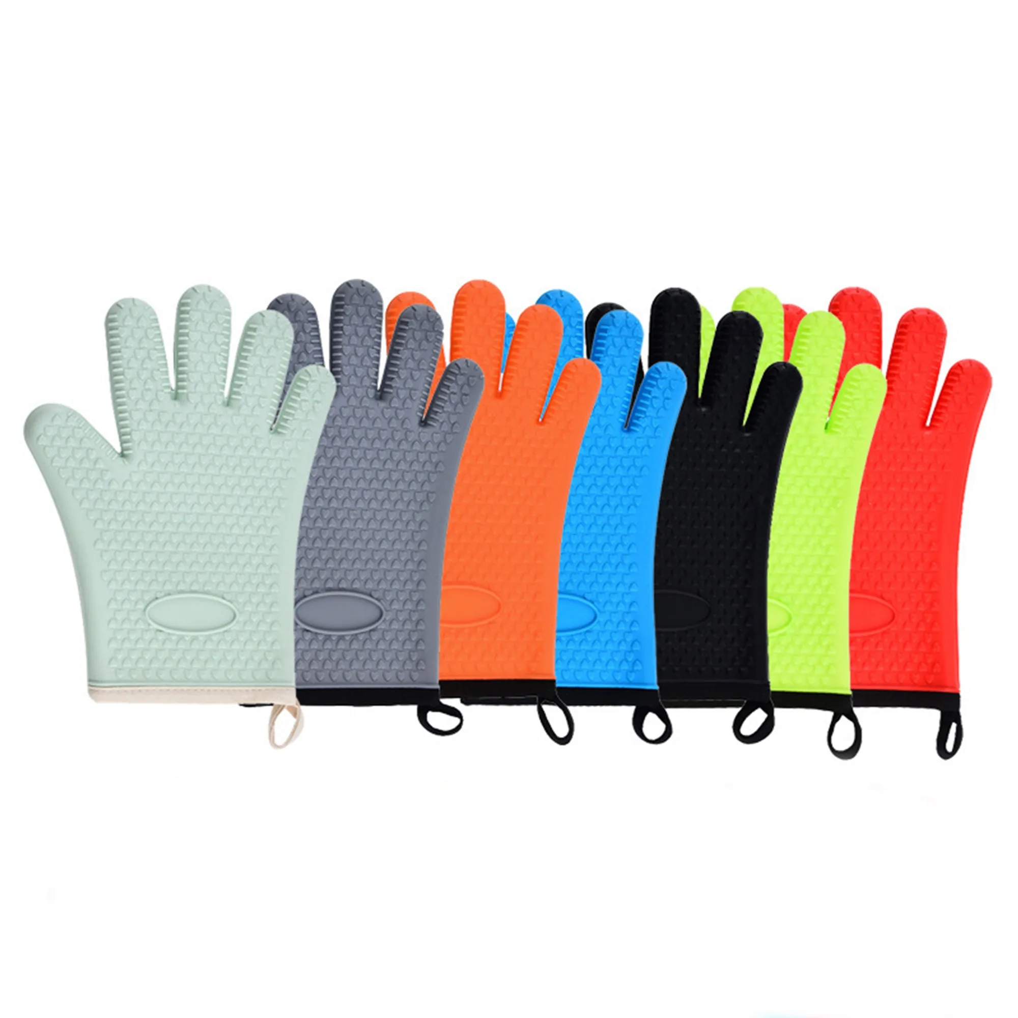 Five-Finger Heat Resistant Oven Mitts