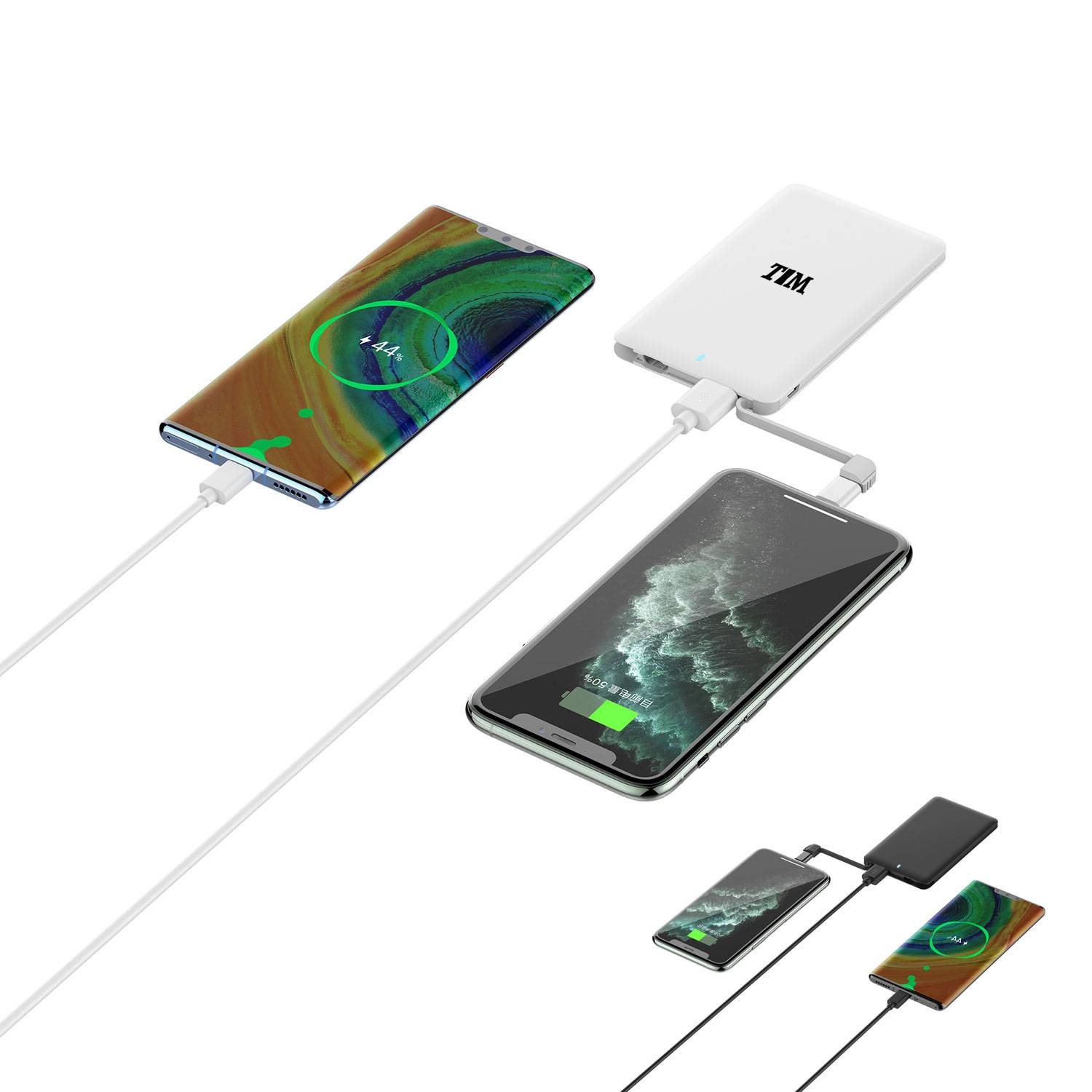 4000mAh Power Bank with Built In Cable