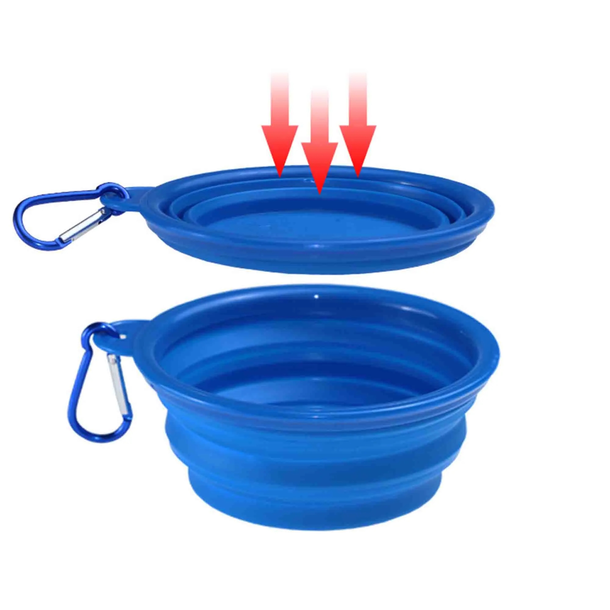 Silicone Collapsible Pet Bowl With Carabiner 2