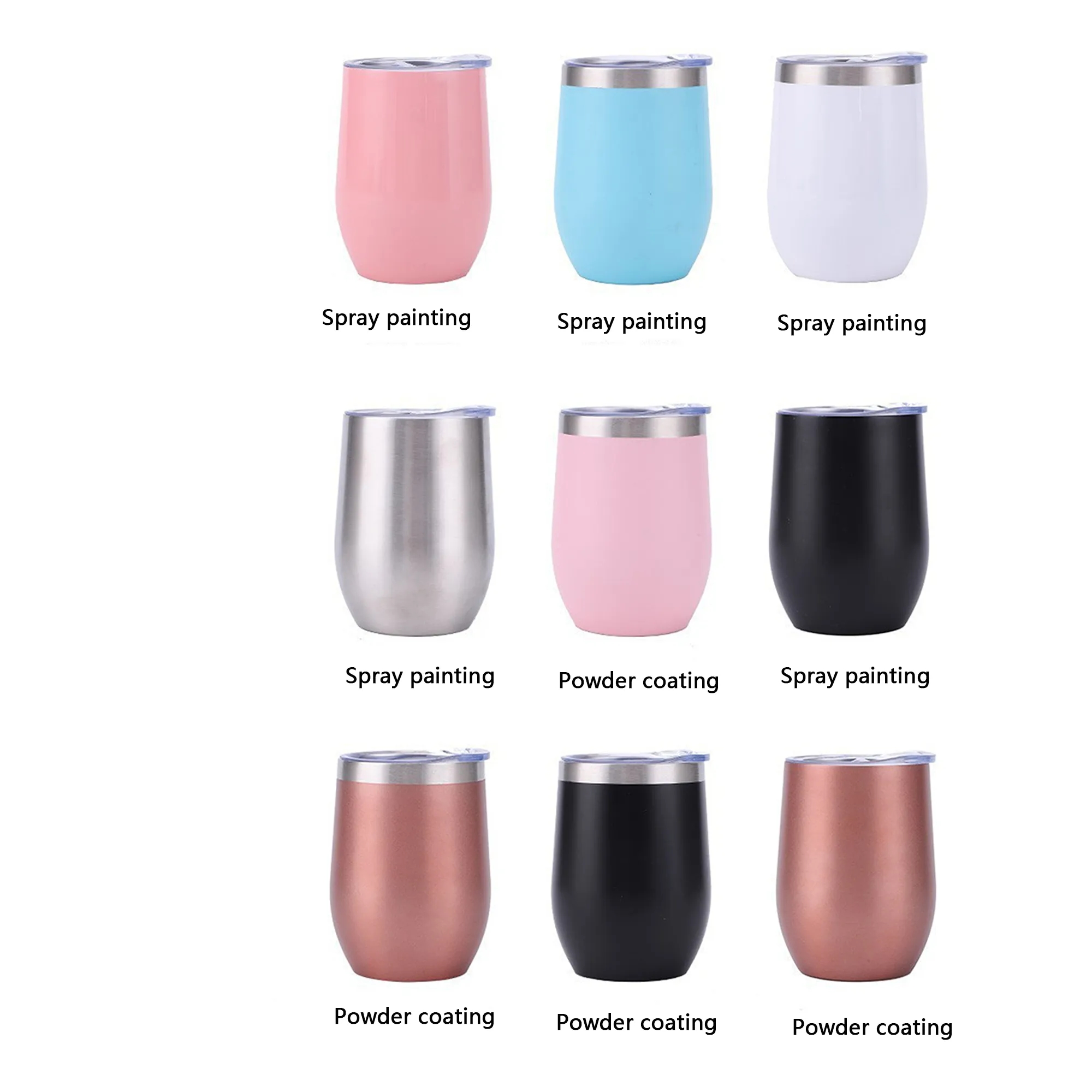 12oz Eggshell Vacuum Cup 304SS U-Shape Custom Finish 2