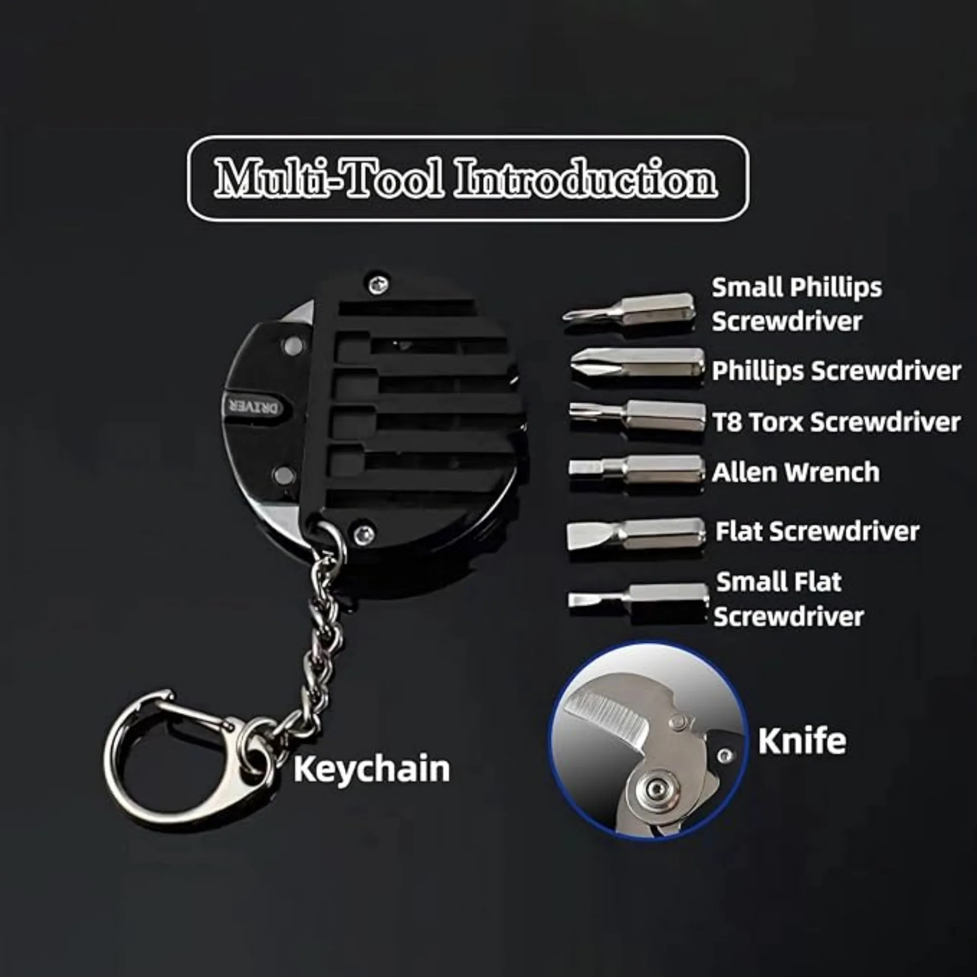 MOQ Folding Keychain Pocket Knife with Screwdriver Set 5