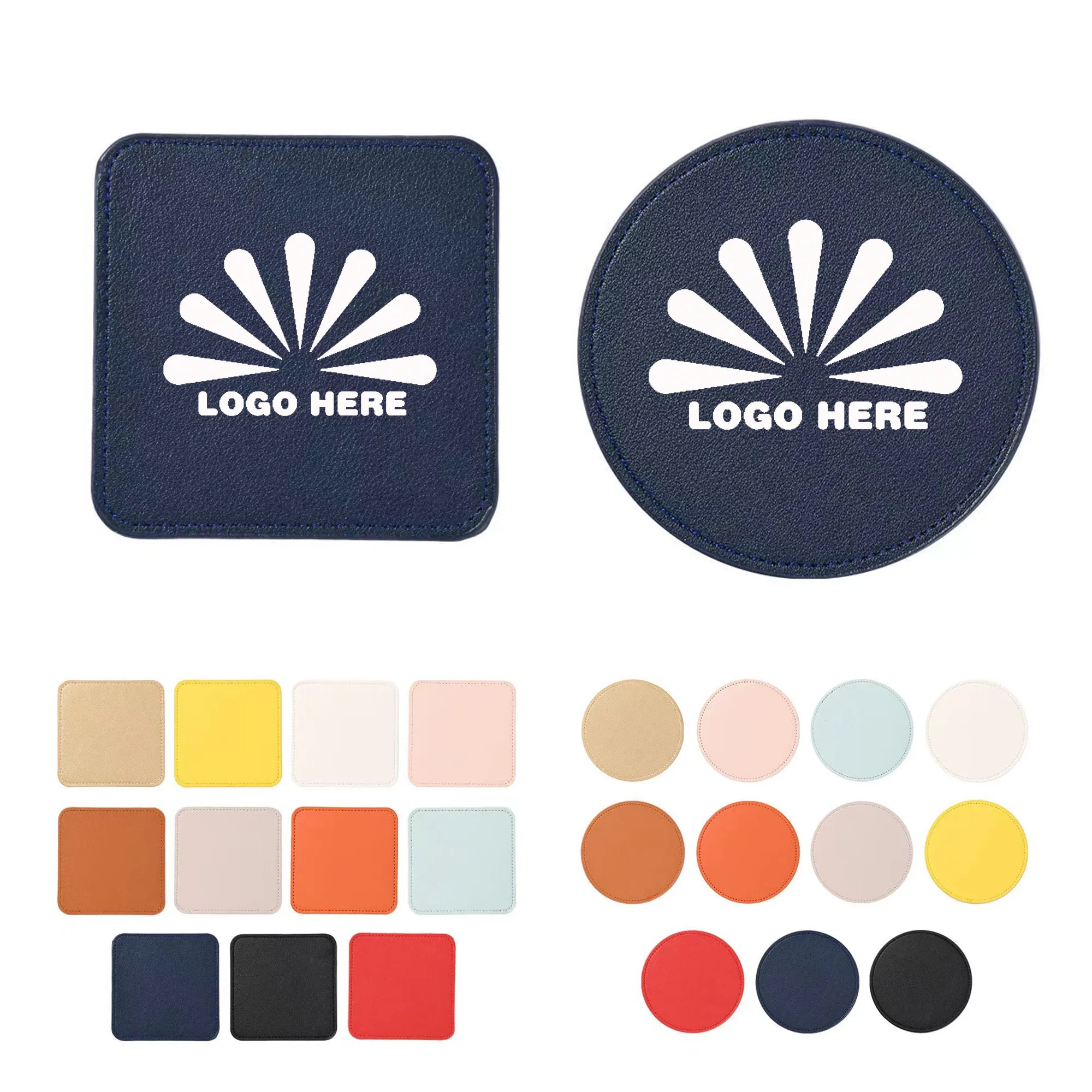 Round Square Solid Color Coasters Can Be Customized 2