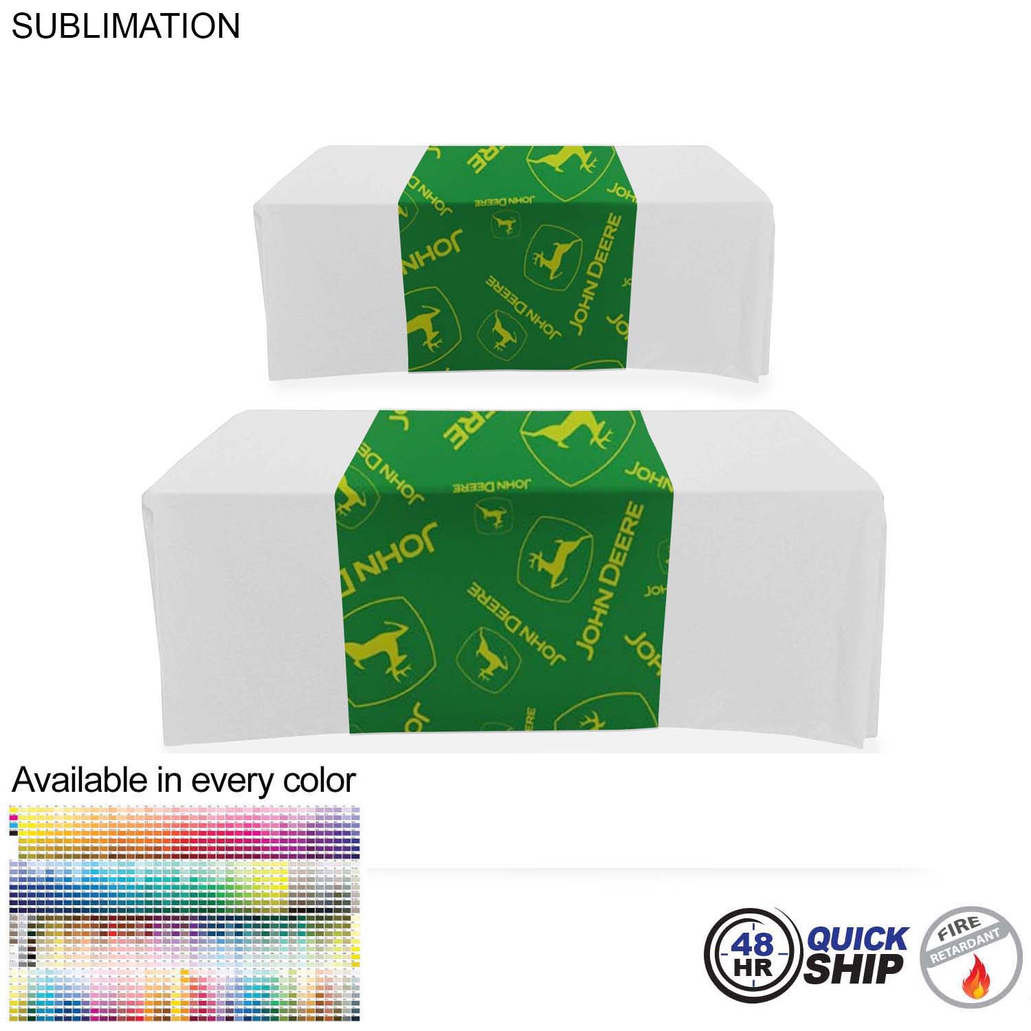 48 Hr Quick Ship - Sublimated Table Runner (Closed Back), 30x90 4