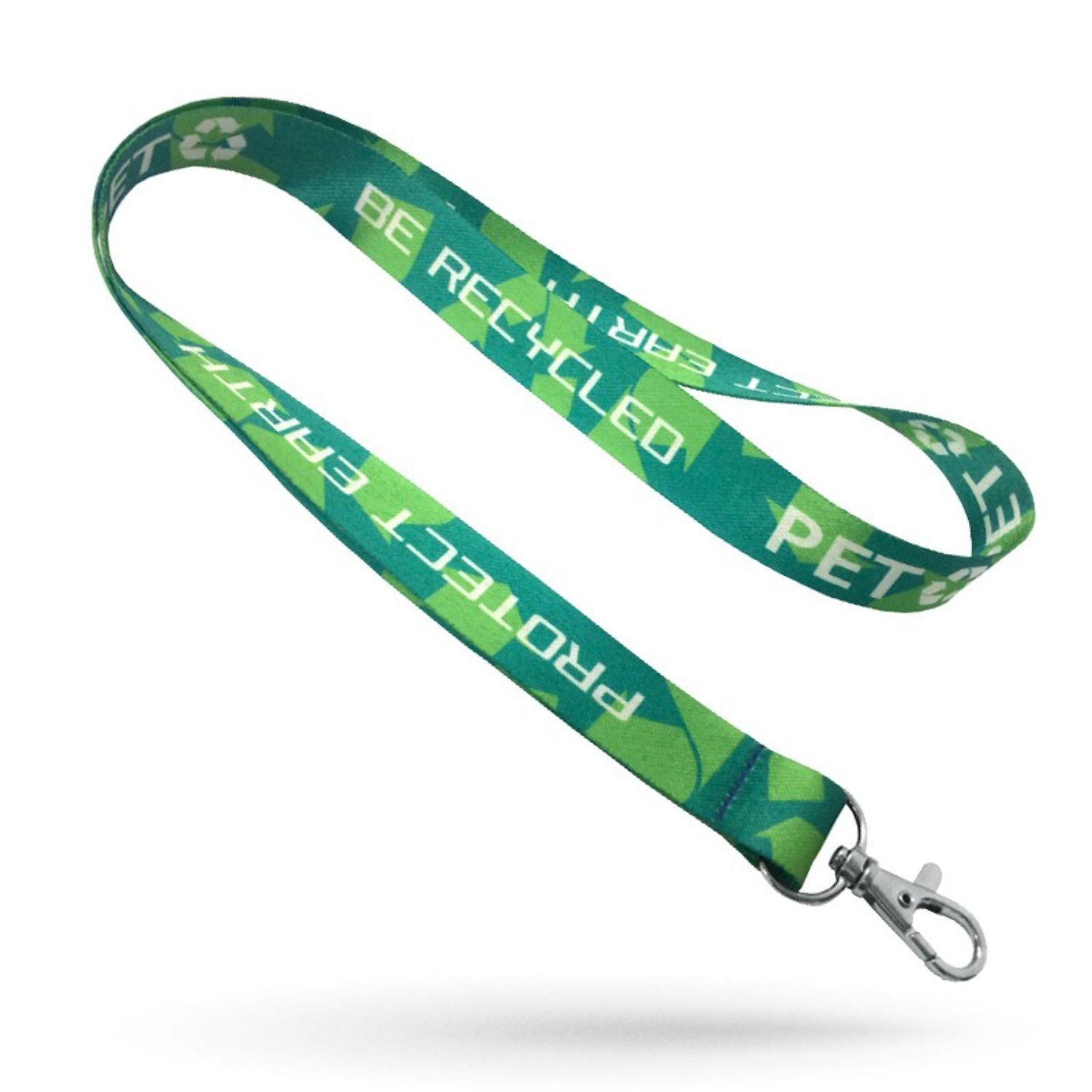 Recycled PET Full Color Sublimation Lanyard Custom Imprint ID Badge Holder 5