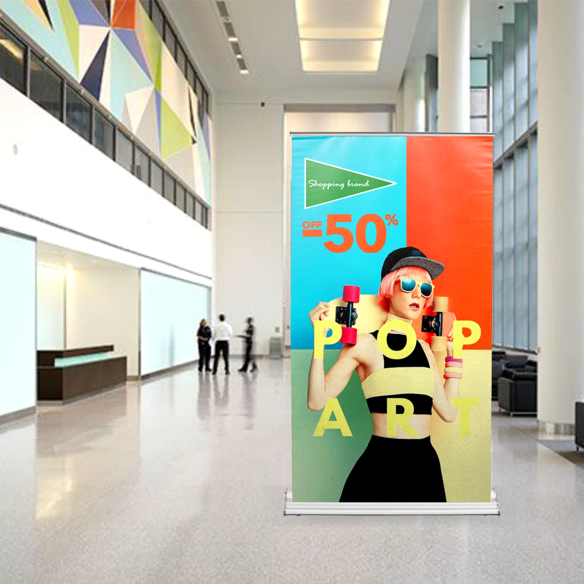 33.25" x 63" Adjustable Banner Stand Kit 5
