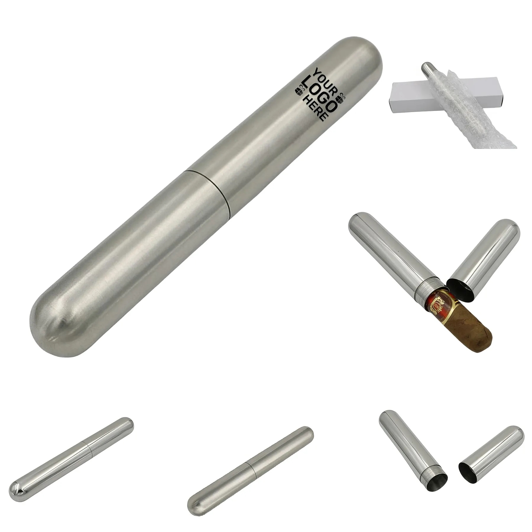Stainless Steel Single Cigar Tube 2