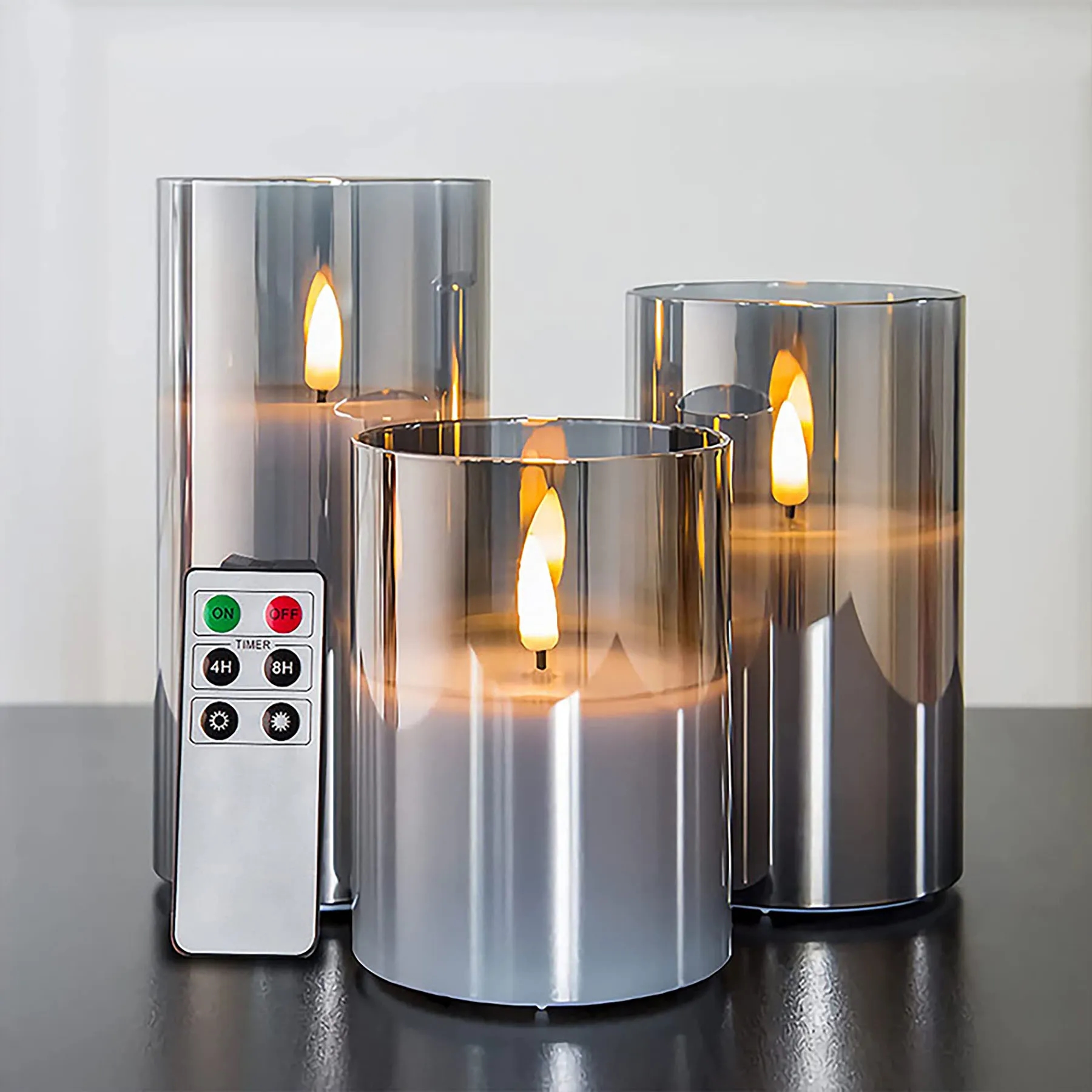 Glass Flameless Candle LED 6