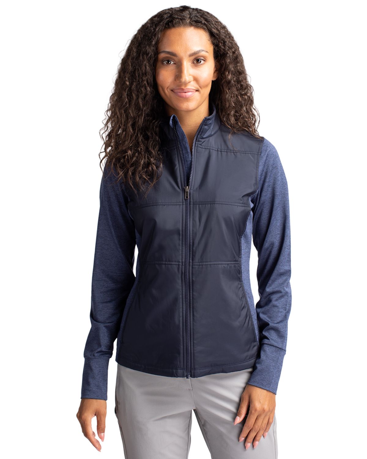 Cutter & Buck Stealth Recycled Hybrid Quilted Womens Windbreaker Jacket 26