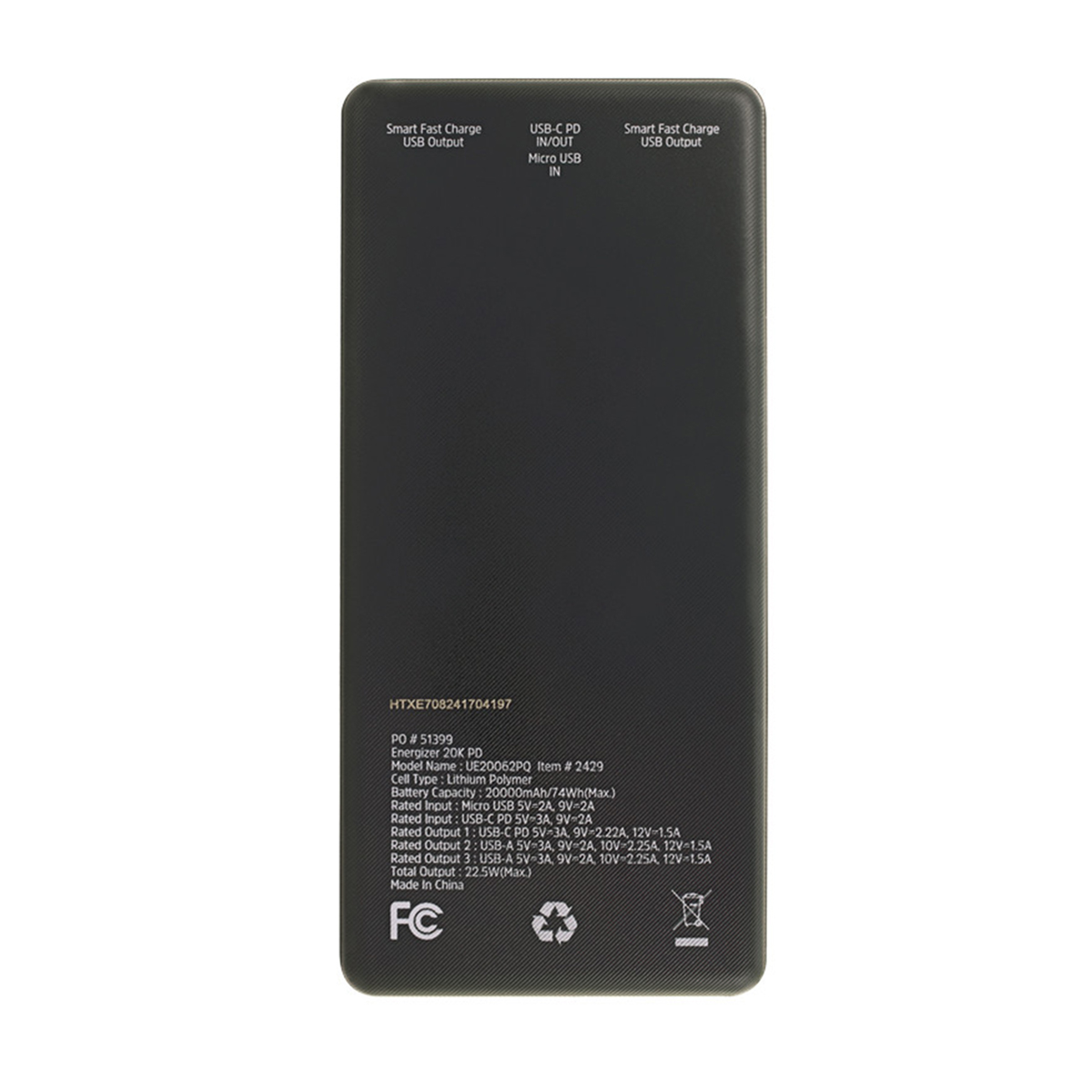 20,000 mAh Energizer® PD Power Bank 4