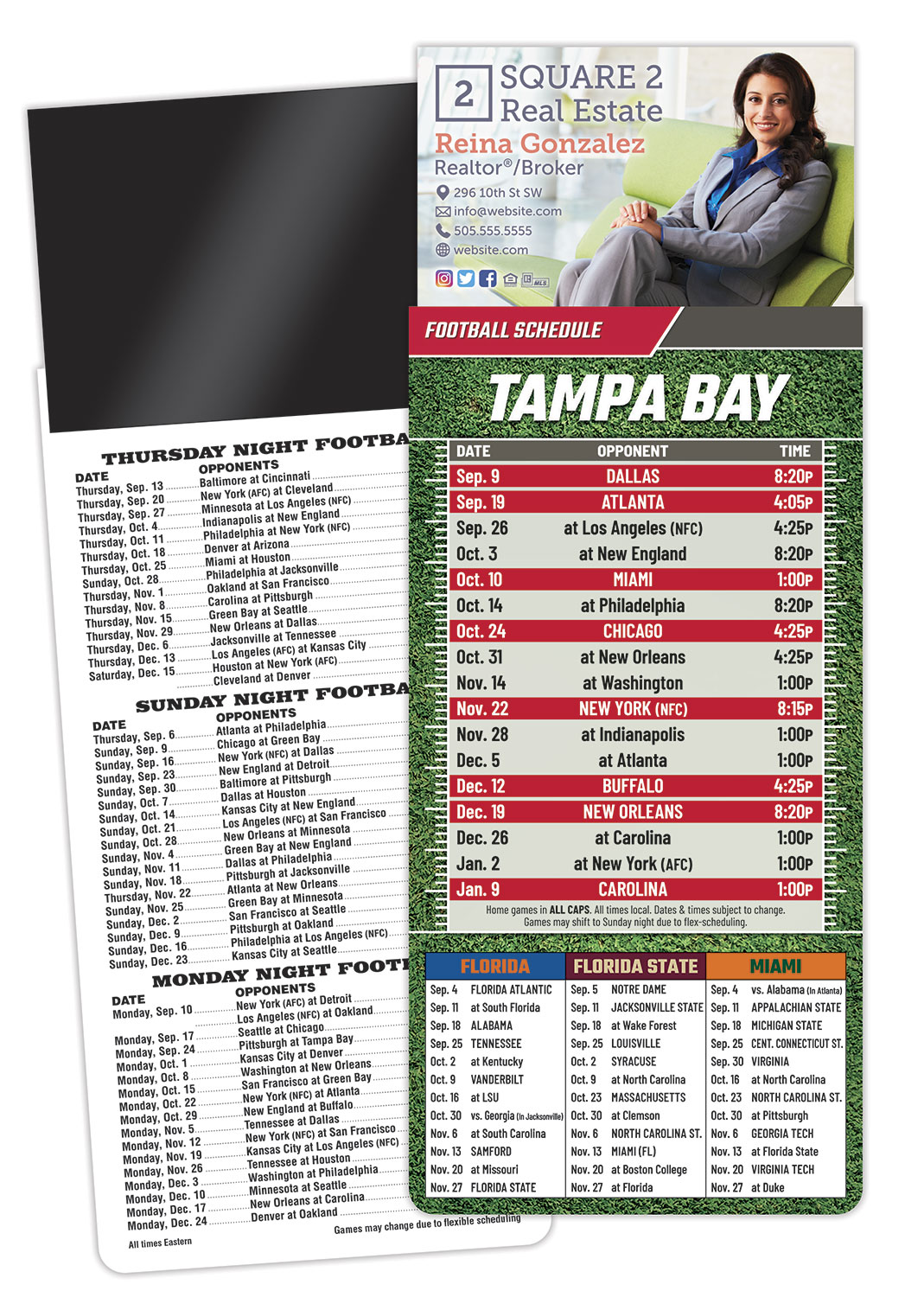 Magna-Card Business Card Magnet Football Schedules (3.5x9) 1