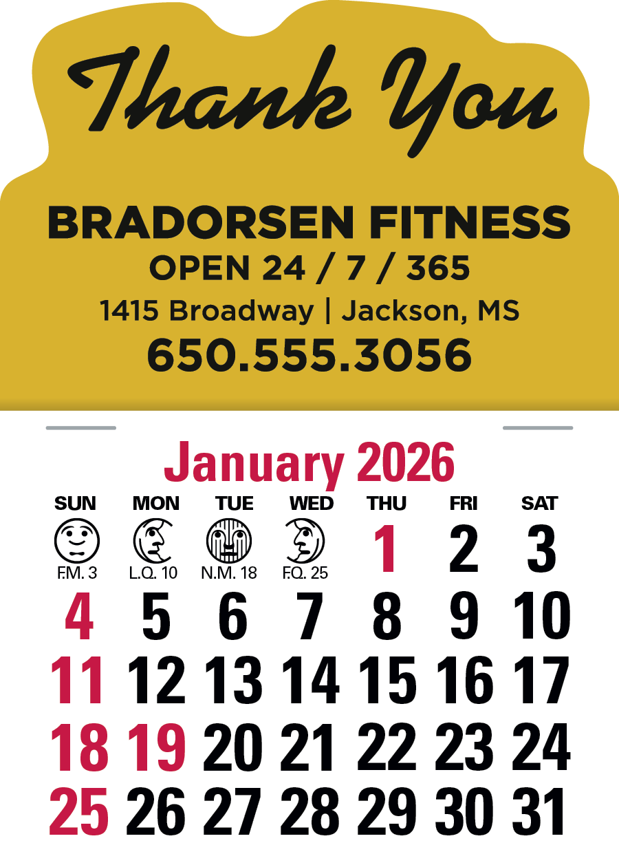 Press-N-Stick Standard Calendar