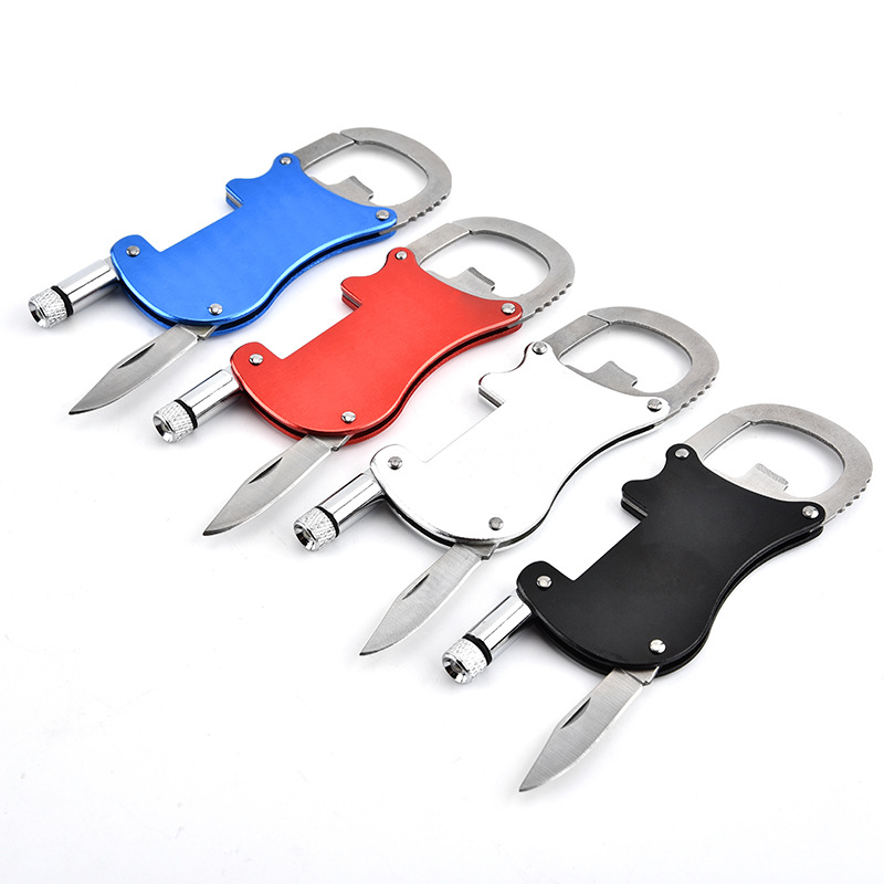 Multifunctional Carabiner with LED Light and Pocket Knife and Bottle Opener 2