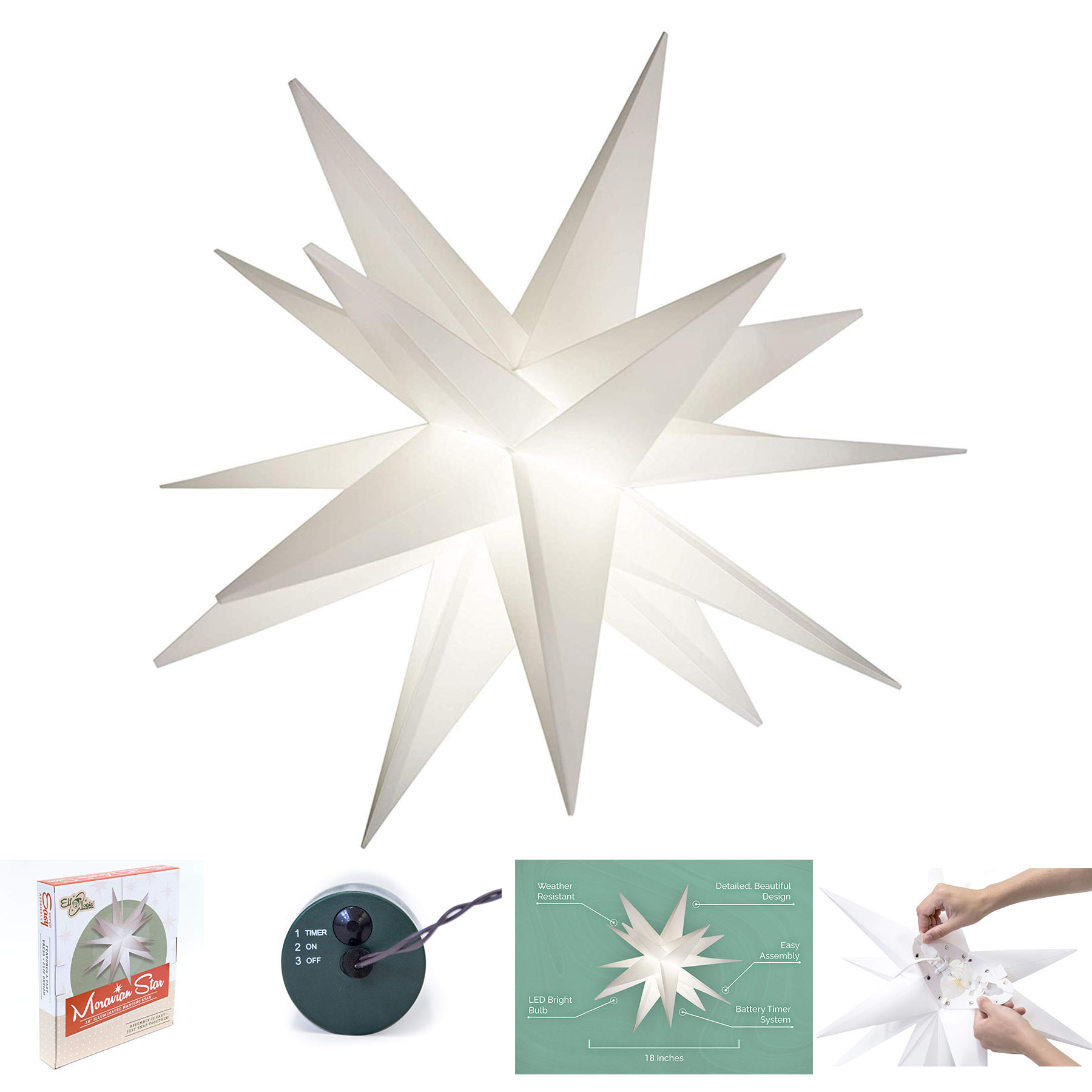 Easy Assembly Battery Timer Moravian Star 2